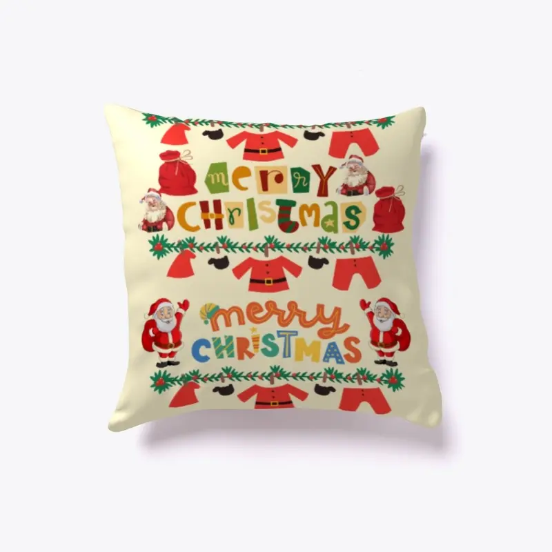 Merry Christmas Pillow Santa Claus 